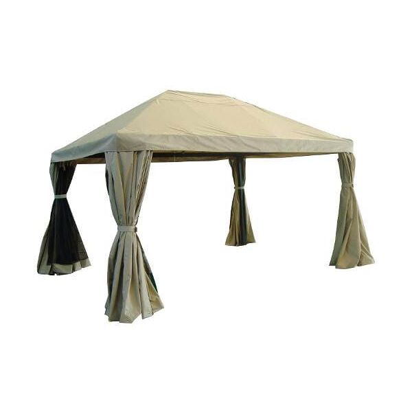 amicasa milano gazebo giardino 3x4 mt in alluminio con teli laterali copertura top in pvc - milano