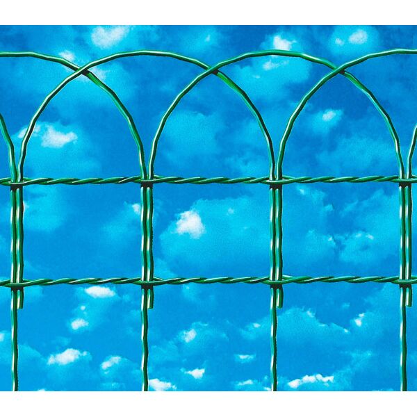 cavatorta arcoplax rete per recinzione ornamentale filo zincato e plastificato Ø filo verticale/orizzontale 3,20/2,20 mm h 65 cm rotolo 25 mt colore verde - arcoplax