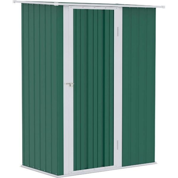 dechome 328v01gn845 capanno attrezzi ripostiglio da giardino in acciaio impermeabile 142x84x189 cm colore verde - 328v01gn845