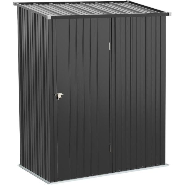 dechome 532845 casetta da giardino porta attrezzi in acciaio con serratura 161.5x94.5x196 cm colore nero - 532845