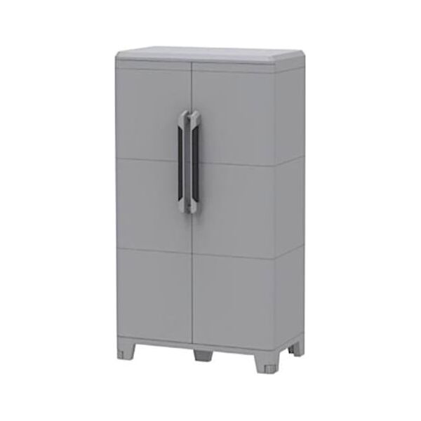 terry 1002921 armadio da esterno armadietto 2 ante 2 ripiani in resina cm 78x 43x143 h colore grigio - 1002921 modular 3