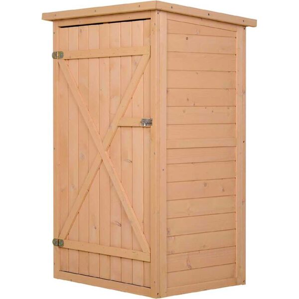 vivagarden 845d5d capanno attrezzi ripostiglio da giardino in legno di abete impermeabile 75x56x115 cm colore legno - 845d5d