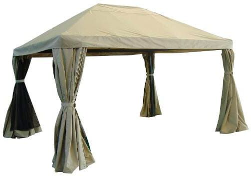 amicasa milano gazebo giardino 3x4 mt in alluminio con teli laterali copertura top in pvc - milano