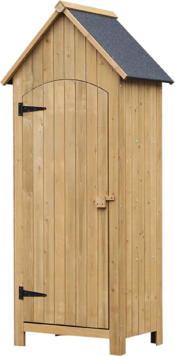 vivagarden 845d46nd capanno attrezzi ripostiglio da giardino in legno impermeabile con porte e mensole - 845d46nd