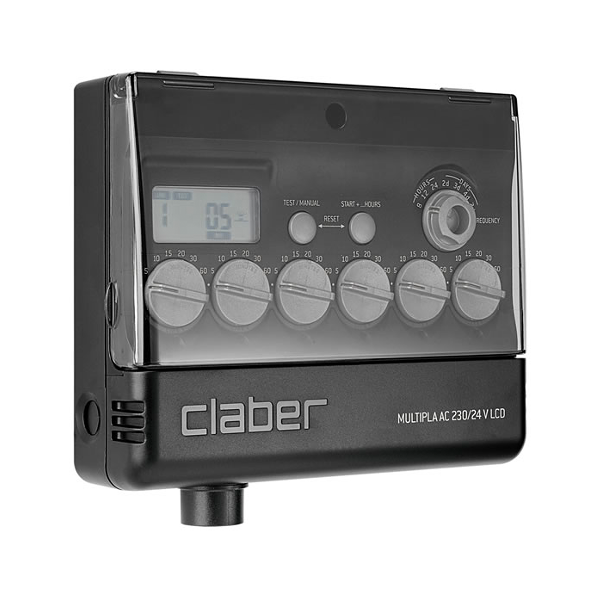 claber 8058 centralina irrigazione programmatore con trasformatore 24v 6 tasti tasto partenza ritardata - 8058 multipla