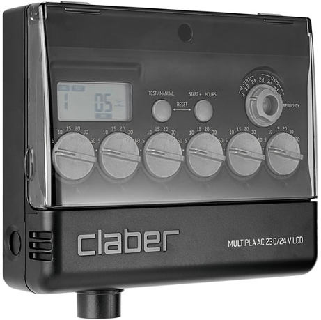 claber 8058 centralina irrigazione programmatore con trasformatore 24v 6 tasti tasto partenza ritardata - 8058 multipla