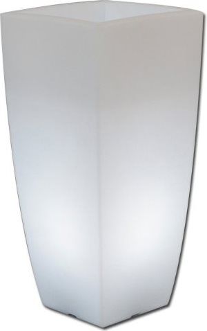 giardini del re home light quadro 33x33x70 b vaso luminoso per piante in resina colorata per interno / esterno quadrato cm 33x33x70 bianco ghiaccio luce bianca - home light quadro arredamento