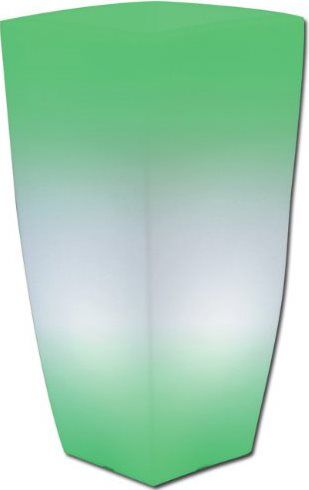 giardini del re home light quadro 33x33x70 v vaso luminoso per piante in resina colorata per interno / esterno quadrato cm 33x33x70 bianco ghiaccio luce verde - home light quadro arredamento