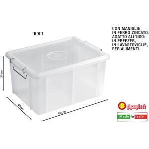 Giganplast 004070 Cassetta Box Con Coperchio Cm 62x40x31h Trasparente - 004070