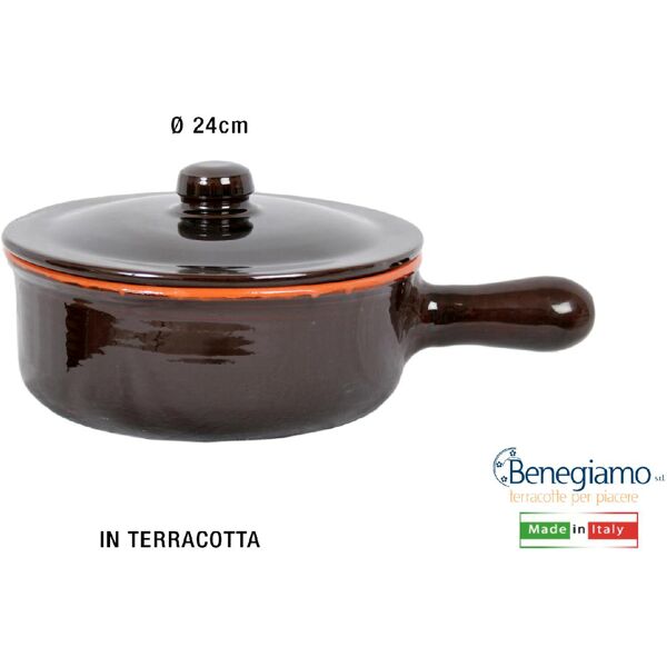 benegiamo ne808 casseruola familia terracotta con manico cm 24 - ne808