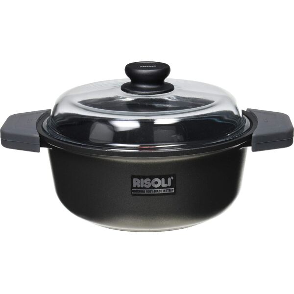 risoli 097in/24tp casseruola antiaderente per piani cottura induzione in alluminio Ø 24 cm con 2 manici e coperchio con sfiato - 097in/24tp induction