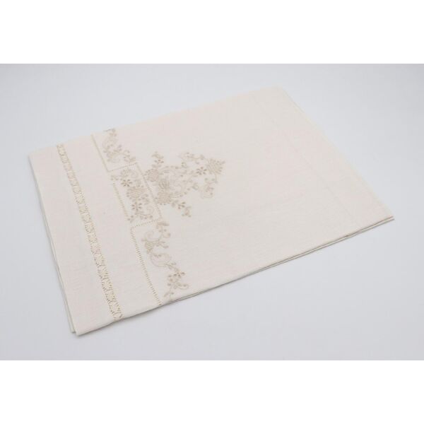 blanco gfl036 asciugamano in puro lino ricamati a mano con arabeschi set asciugamani 1+1 colore ecrù - nb1362