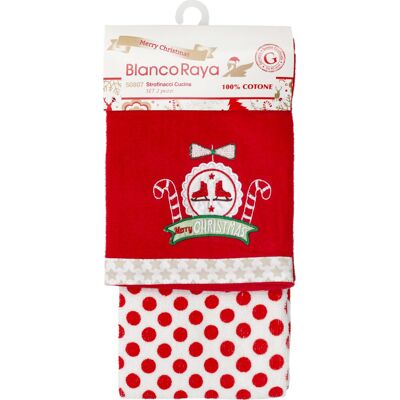 Blanco 50807-Pattini Set Strofinacci Da Cucina Natalizi In Spugna Di Puro Cotone - 50807-Pattini Blanco 50807-Pattini Set Strofinacci Da Cucina Natalizi In Spugna Di Puro Cotone - 50807-Pattini