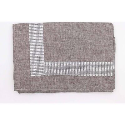 Blanco Ggc648 Tovaglia 12 Posti Con Bordo Elegante Di Strass Colore Light Brown - New Diamond Blanco Ggc648 Tovaglia 12 Posti Con Bordo Elegante Di Strass Colore Light Brown - New Diamond