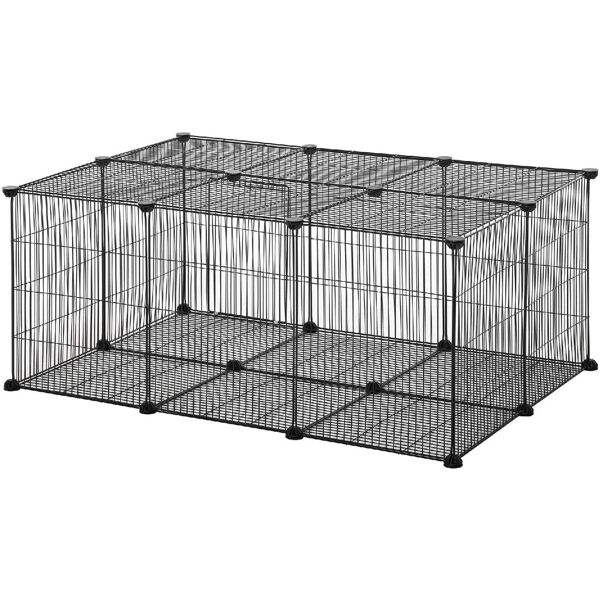 allmypets 223d gabbia per conigli e piccoli animali 22 pannelli modulabili in metallo - 223d