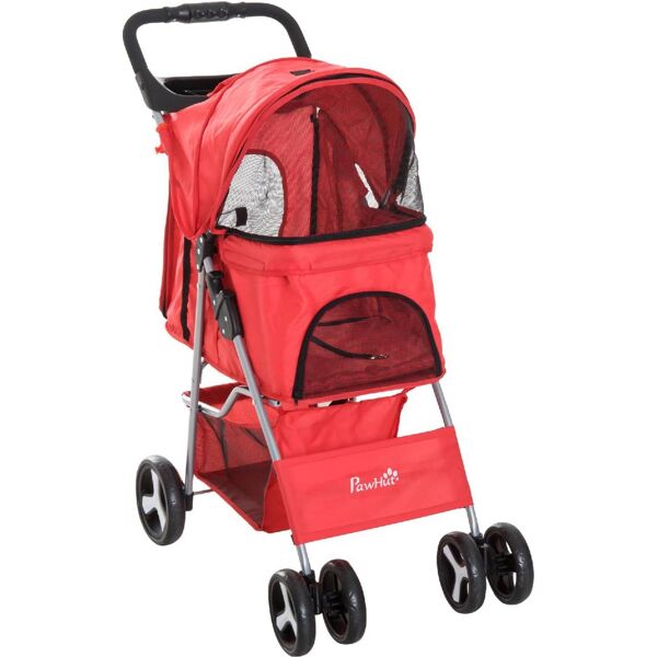 allmypets d00083rd passeggino per animali domestici pieghevole 77x47x101 cm colore rosso - d00083rd