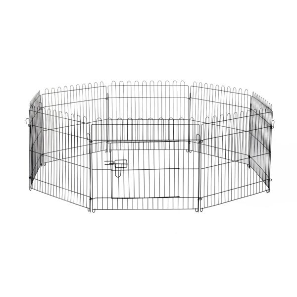 allmypets d060d5 recinto per cani / gatti cuccioli gabbia Ø 180 x 61 cm nero - d060d5