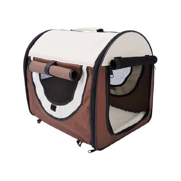 allmypets d10101 trasportino per cani e gatti pieghevole caffè 61x46x51cm - d10101