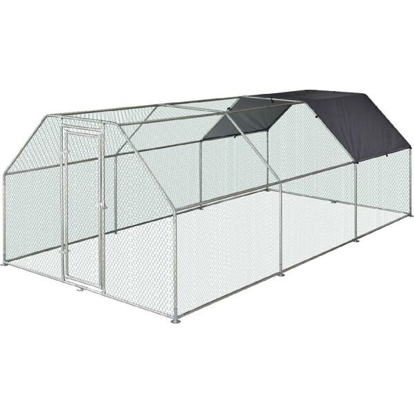 allmypets d51117 gabbia recinto per galline in metallo porta con blocco e copertura oxford - d51117