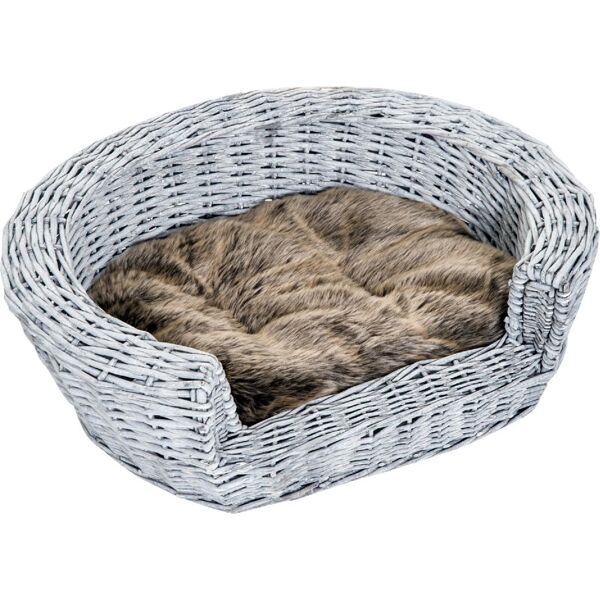 allmypets d54159 cuccia per cani o gatti da interno taglia piccola con cuscino grigio marrone 57 × 46 × 17.5cm - d54159