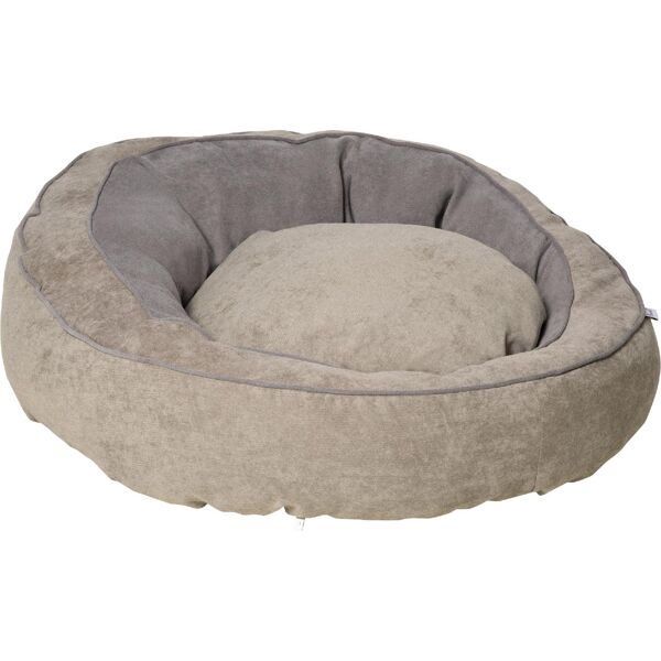 dechome 200v02gy cuccia per cani o gatti da interno taglia media e imbottita con cuscino e bordi rialzati lettino rivestimento in tessuto 85x85x35cm grigio