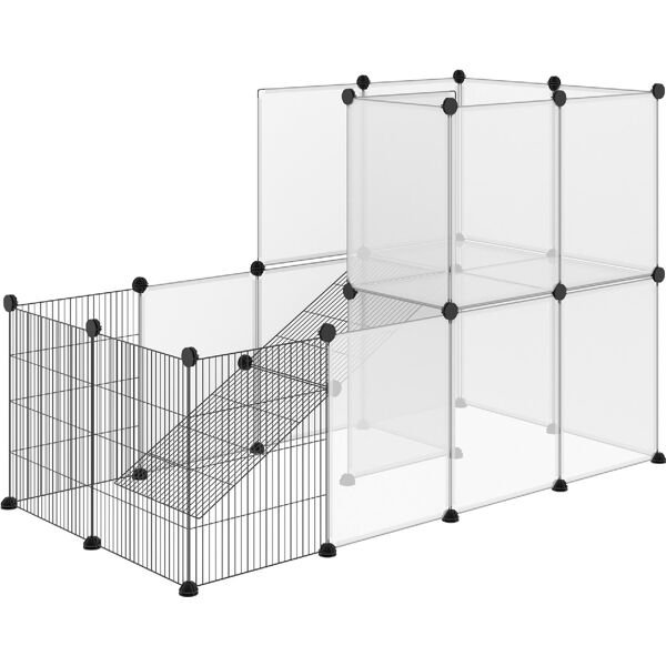 dechome 259d51 recinto modulare per conigli e animali di piccole dimensioni 27 pannelli acciaio e resina nero - 259d51