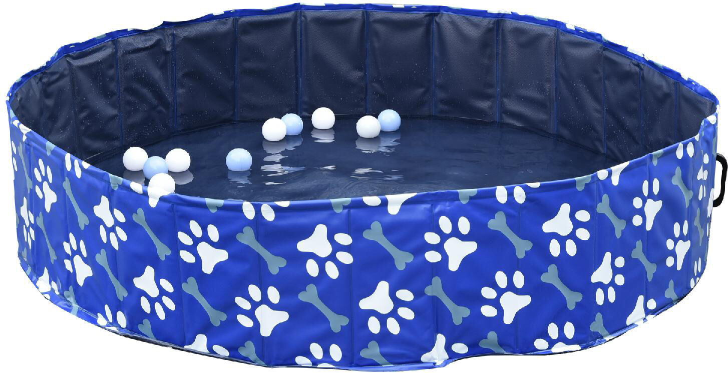 allmypets 031v03d01 piscina rigida per cani taglia grande superiore a 65kg in plastica dura e antiscivolo per giardino o interni blu Ø140x30cm - 031v03d01