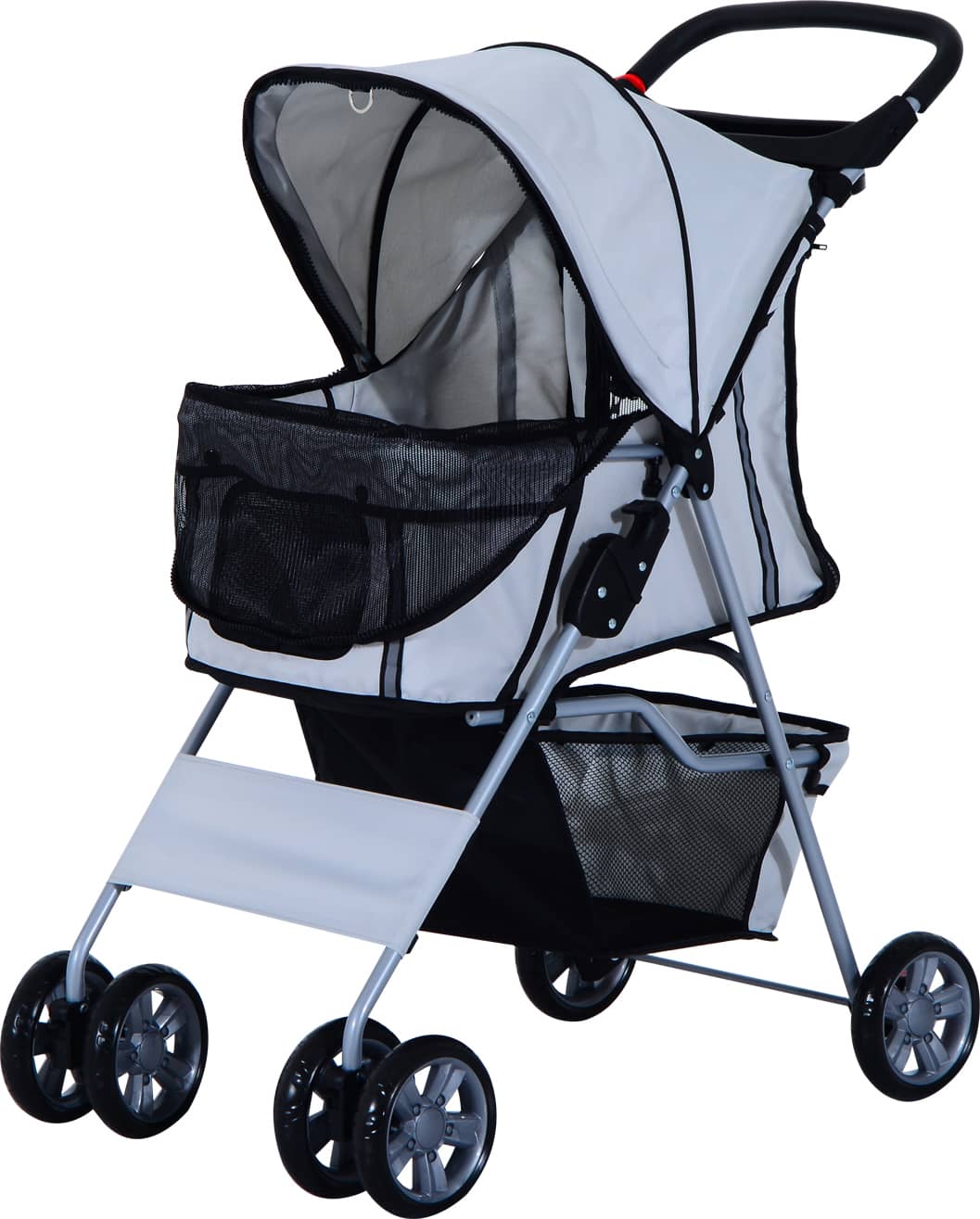 allmypets d00058gy passeggino per cani pieghevole carrello per animali domestici colore grigio - d00058gy