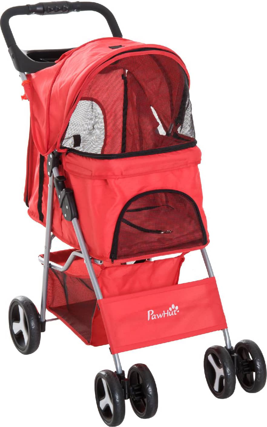 allmypets d00083rd passeggino per animali domestici pieghevole 77x47x101 cm colore rosso - d00083rd