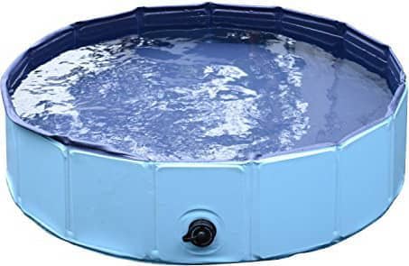 allmypets d01003bu piscina per cani animali domestici portatile pieghevole in pvc blu Ø80x20cm - d01003bu