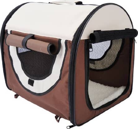 allmypets d10101 trasportino per cani e gatti pieghevole caffè 61x46x51cm - d10101