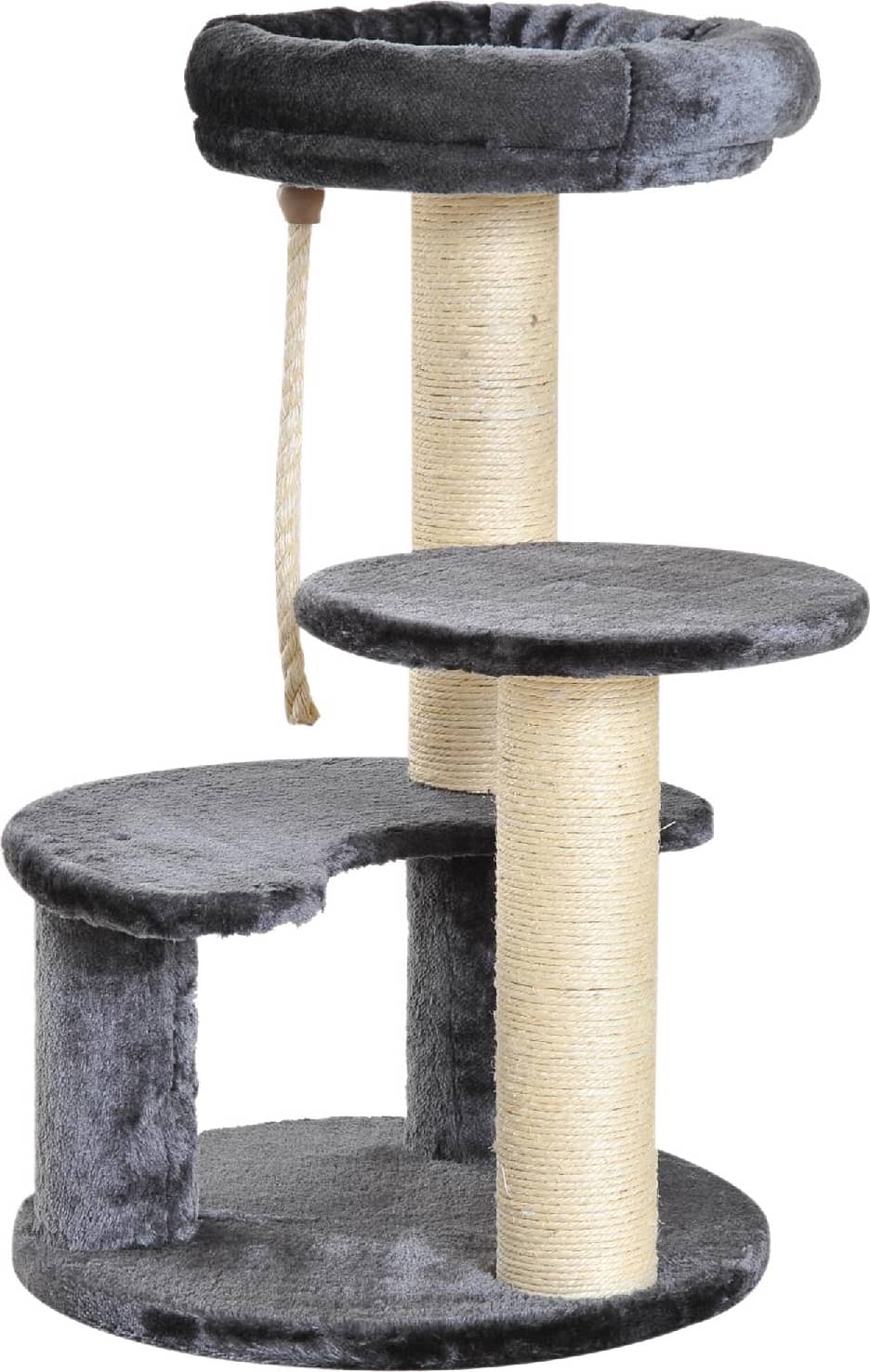 allmypets d30d0dgy tiragraffi per gatti albero tiragraffi gatti albero tiragraffi a 3 livelli peluche sisal naturale - d30d0dgy