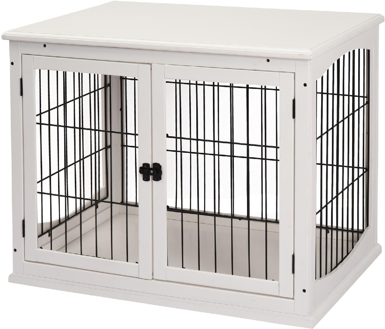 dechome 040wtd02 cuccia per cani da interno o esterno taglia piccola casetta fino 30kg da in legno e acciaio 58.5x81x 66cm bianco - 040wtd02