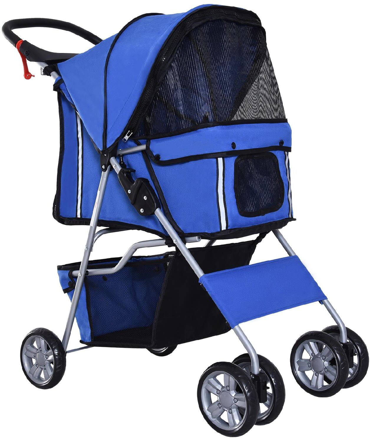 allmypets 058bud00 passeggino per cani pieghevole carrello per animali domestici colore blu - 058bud00