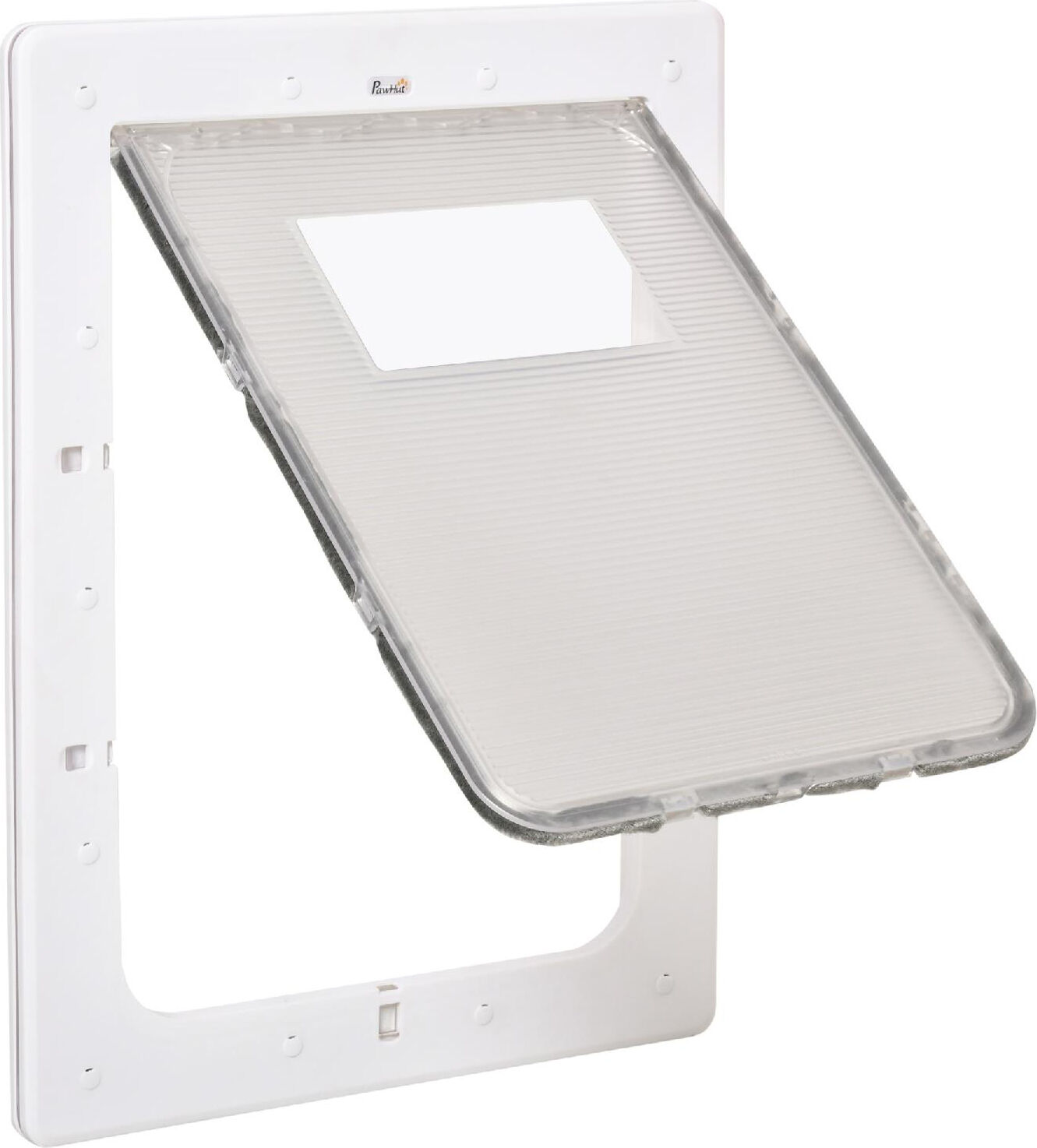 dechome d83dh13 gattaiola per gatti e cani con sistema di blocco per vetro rete e porte 38.6x52x1.8cm bianco - d83dh13