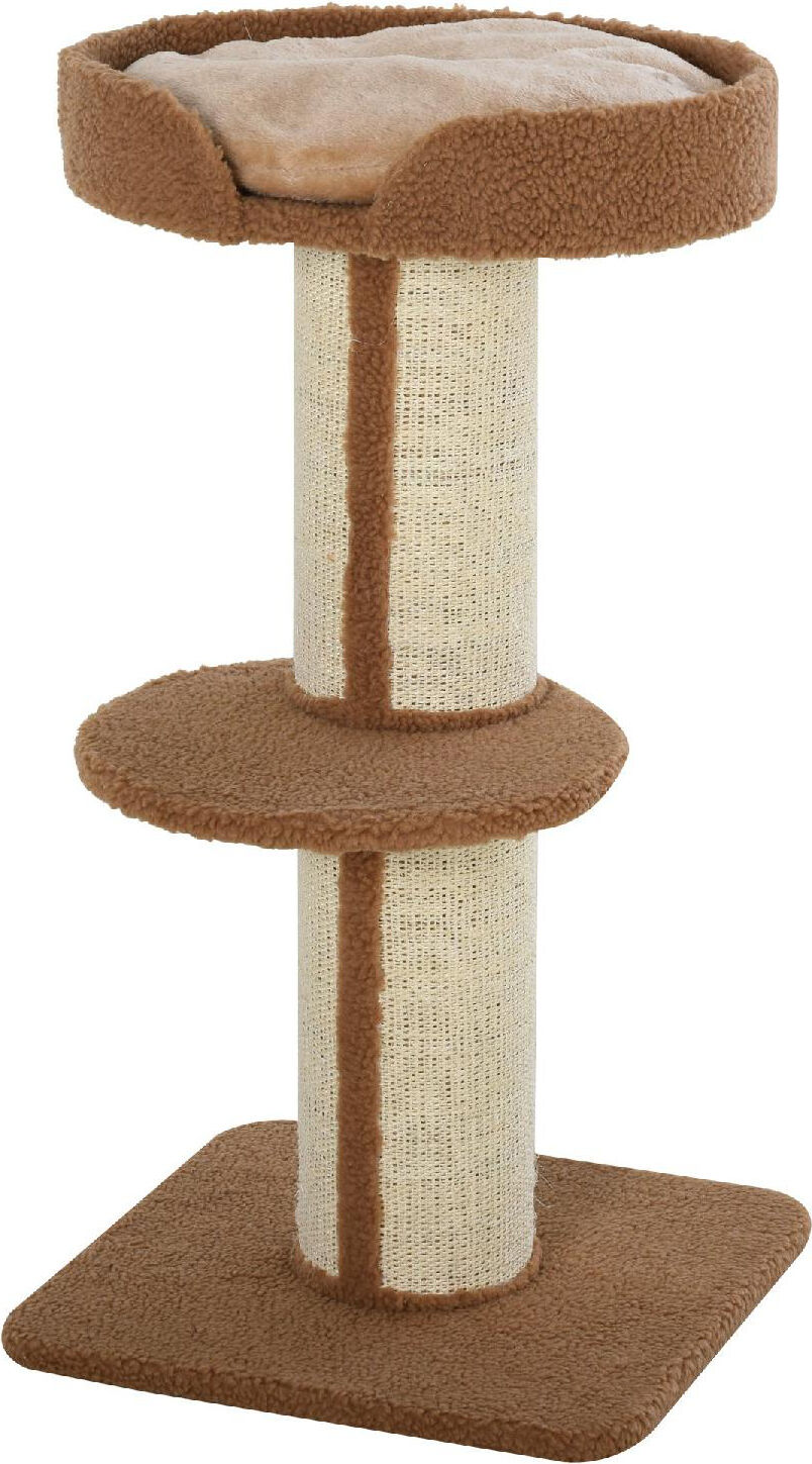 allmypets 269bn tiragraffi per gatti albero tiragraffi con cuccia, cuscino, rivestimento peluche e pali in corda sisal 45x45x91 cm colore marrone - 269bn