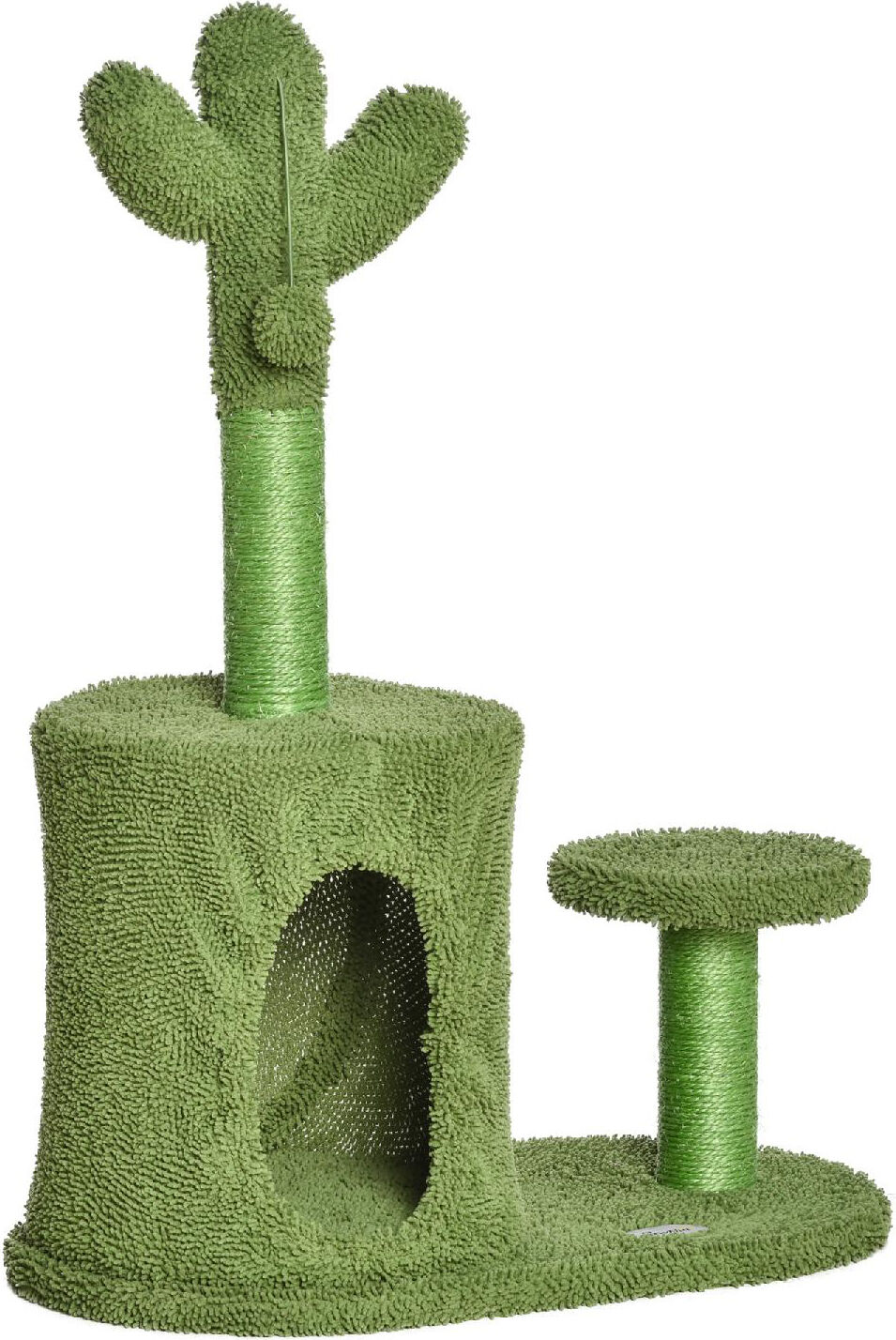 dechome 450 tiragraffi per gatti albero tiragraffi fino 4.5kg a forma di cactus con palline e cuccia 60x35x78cm verde