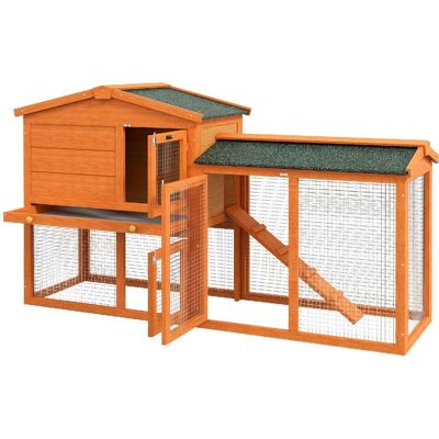 allmypets 1ogw92f Conigliera A 2 Piani Da Esterno In Legno Di Abete E Filo Di Metallo 150x45x85 Cm Colore Arancione - 1ogw92f allmypets 1ogw92f Conigliera A 2 Piani Da Esterno In Legno Di Abete E Filo Di Metallo 150x45x85 Cm Colore Arancione - 1ogw92f