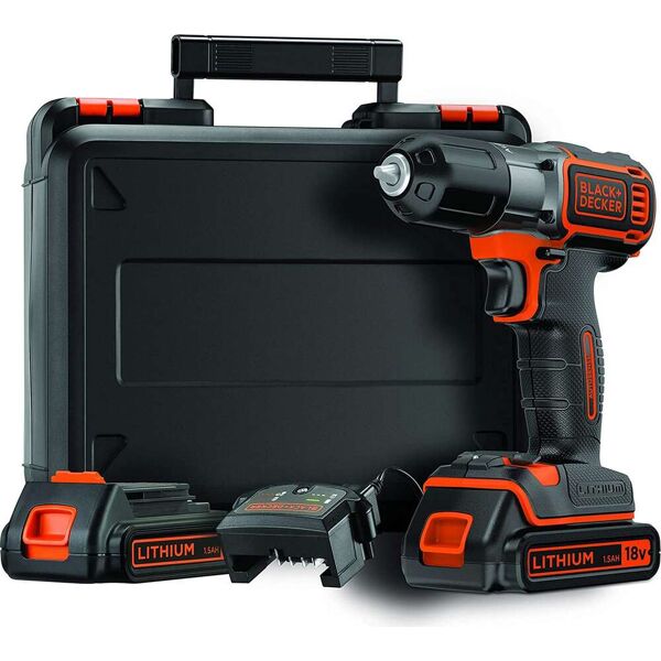 black & decker asd184kb-qw trapano avvitatore a batteria cordless voltaggio 18 v + valigetta e 2 batterie - asd184kb-qw