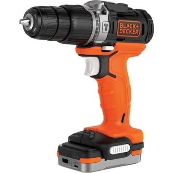 black & decker bdchd12s1 trapano avvitatore a batteria percussione usb 12v 1.5 ah cordless velocità a vuoto 1250 giri/min - bdchd12s1 kit