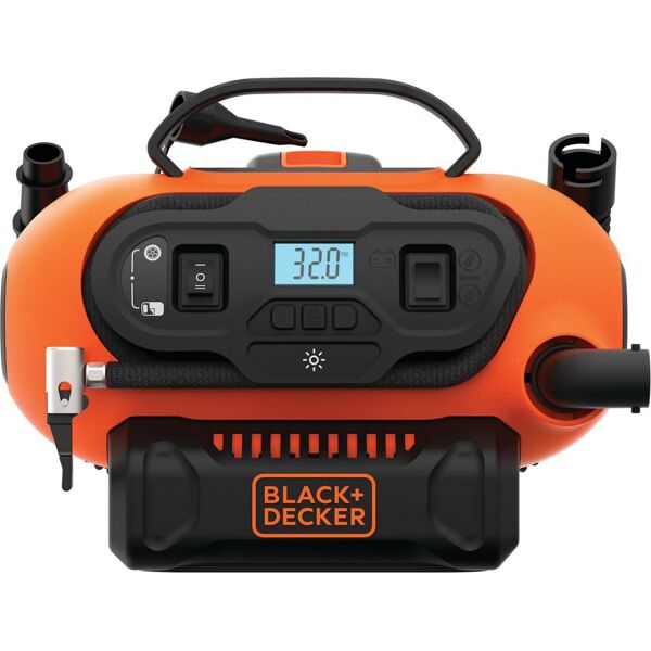 black & decker bdcinf18n compressore d' aria compressa portatile pressione 11 bar 230v /12 volt + 3 adattatori - bdcinf18n