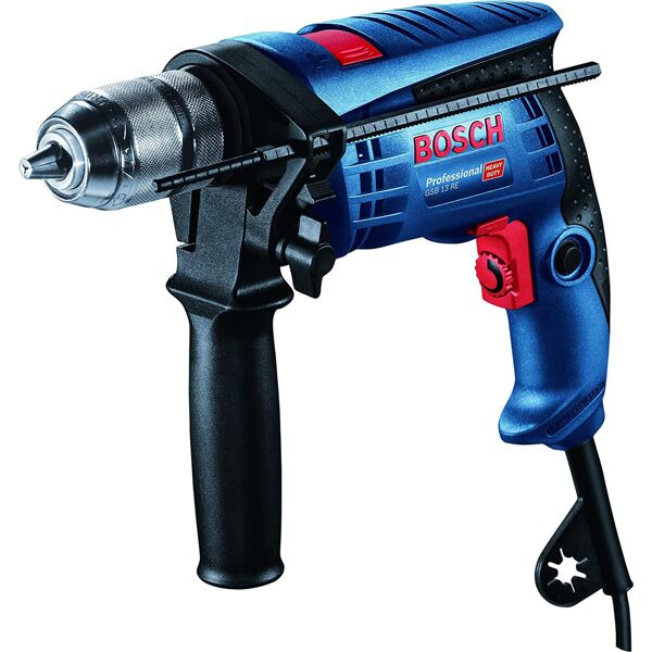 bosch 601217100 trapano a percussione battente potenza 600 watt giri/min 0-2.800 colpi/min 0-44.800 - gsb 13 re - 601217100