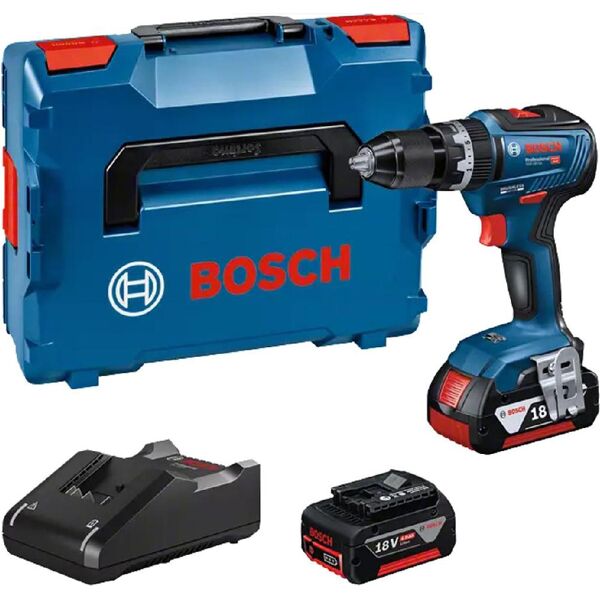 bosch gsb 18v-55 trapano avvitatore a batteria 18 volt cordless ricaricabile + 2 batterie + valigetta - gsb 18v-55