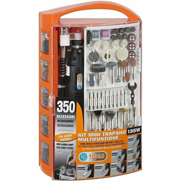 p.g. pg138w mini trapano multifunzione incisiore kit con 350 accessori potenza 135 watt - pg138w