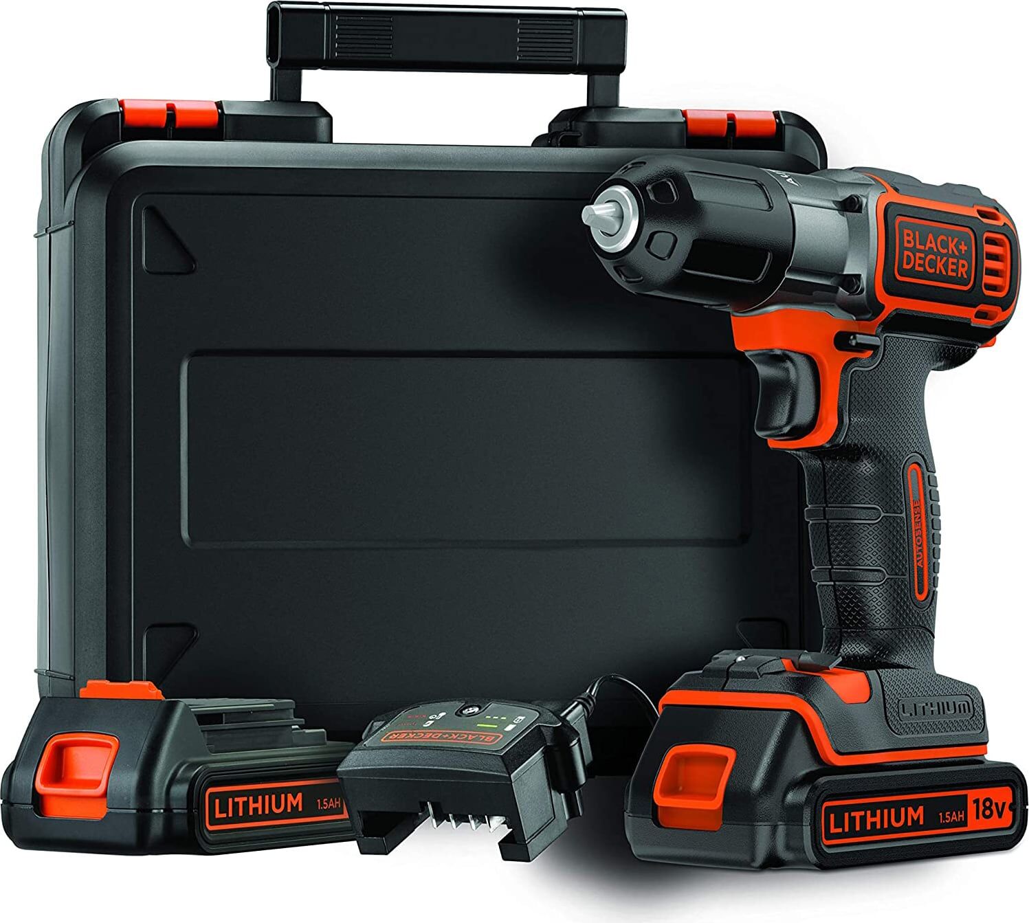 black & decker asd184kb-qw trapano avvitatore a batteria cordless voltaggio 18 v + valigetta e 2 batterie - asd184kb-qw