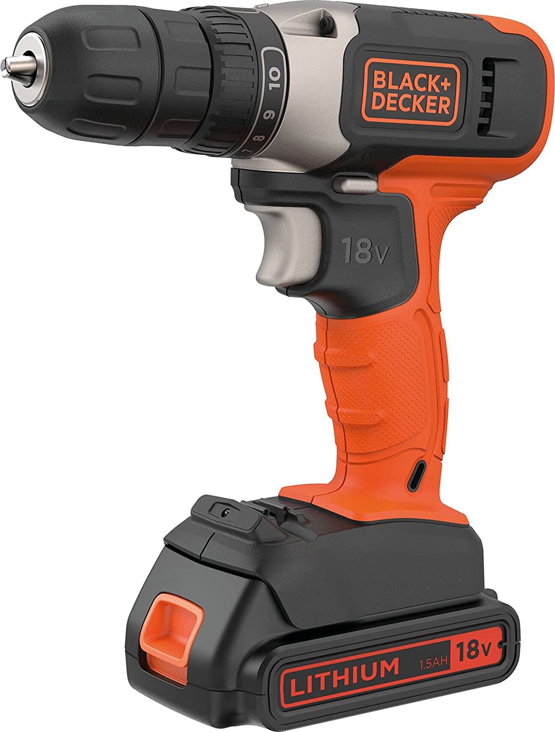 black & decker bcd001c1-qw trapano avvitatore a batteria 18v 1.5ah senza fili cordless velocità 600 giri/min - bcd001c1-qw