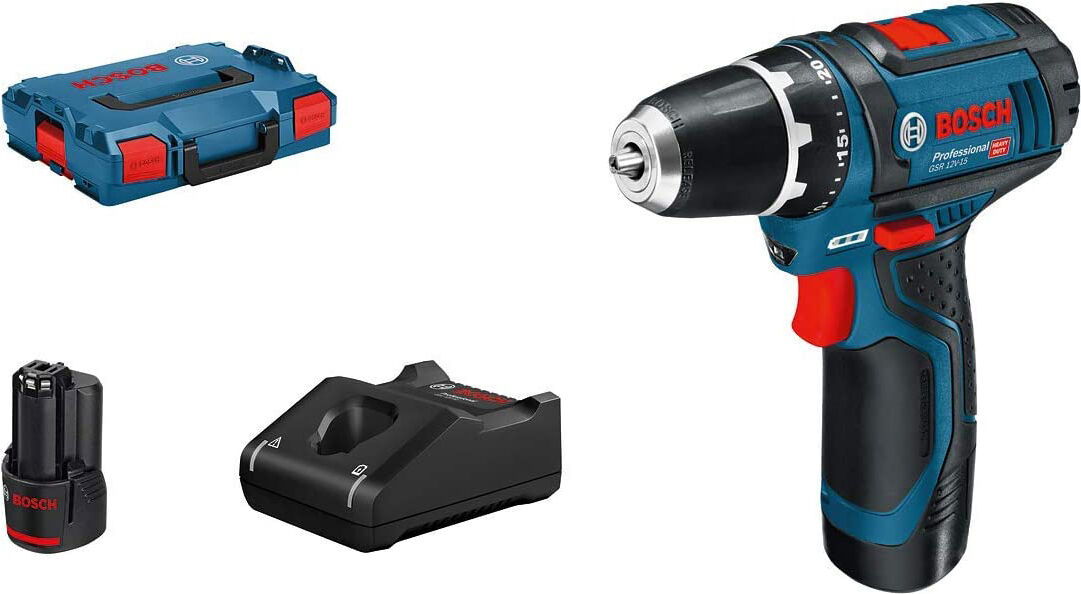 bosch 0.601.868.109 trapano avvitatore a batteria potenza 12 volt 2 velocità luce led - 0.601.868.109 gsr12v-15