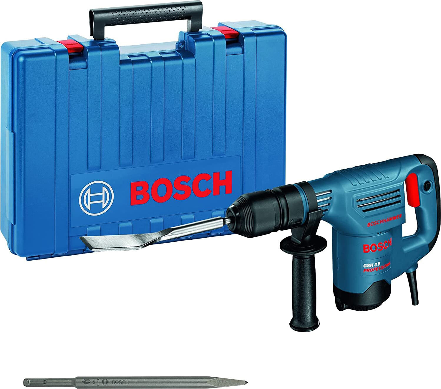 bosch 611320703 trapano martello demolitore potenza 650 watt colpi/min 0-3.500 + 2 scalpelli + valigetta - gsh 3 e - 611320703