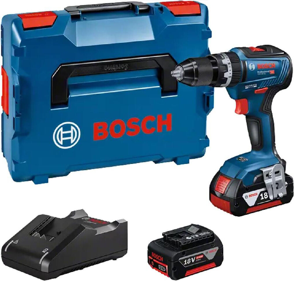 bosch gsb 18v-55 trapano avvitatore a batteria 18 volt cordless ricaricabile + 2 batterie + valigetta - gsb 18v-55