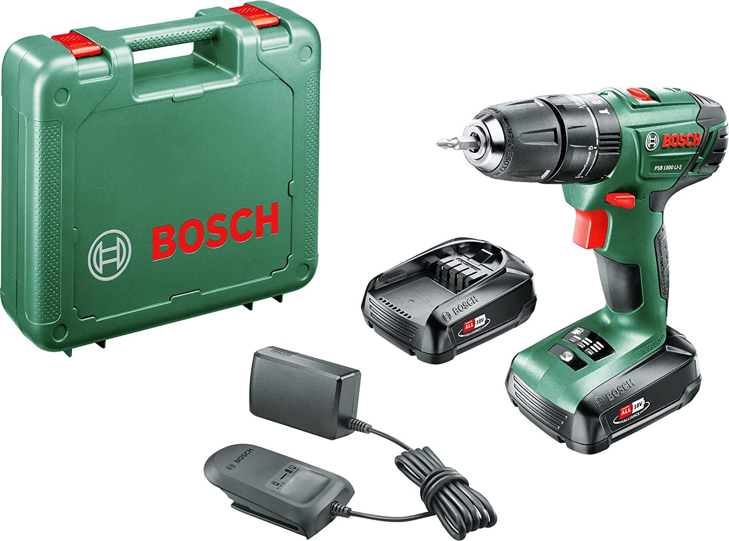 bosch psb 1800 li-2 trapano avvitatore a percussione con batteria 18 volt 1350 colpi/min - psb 1800 li-2